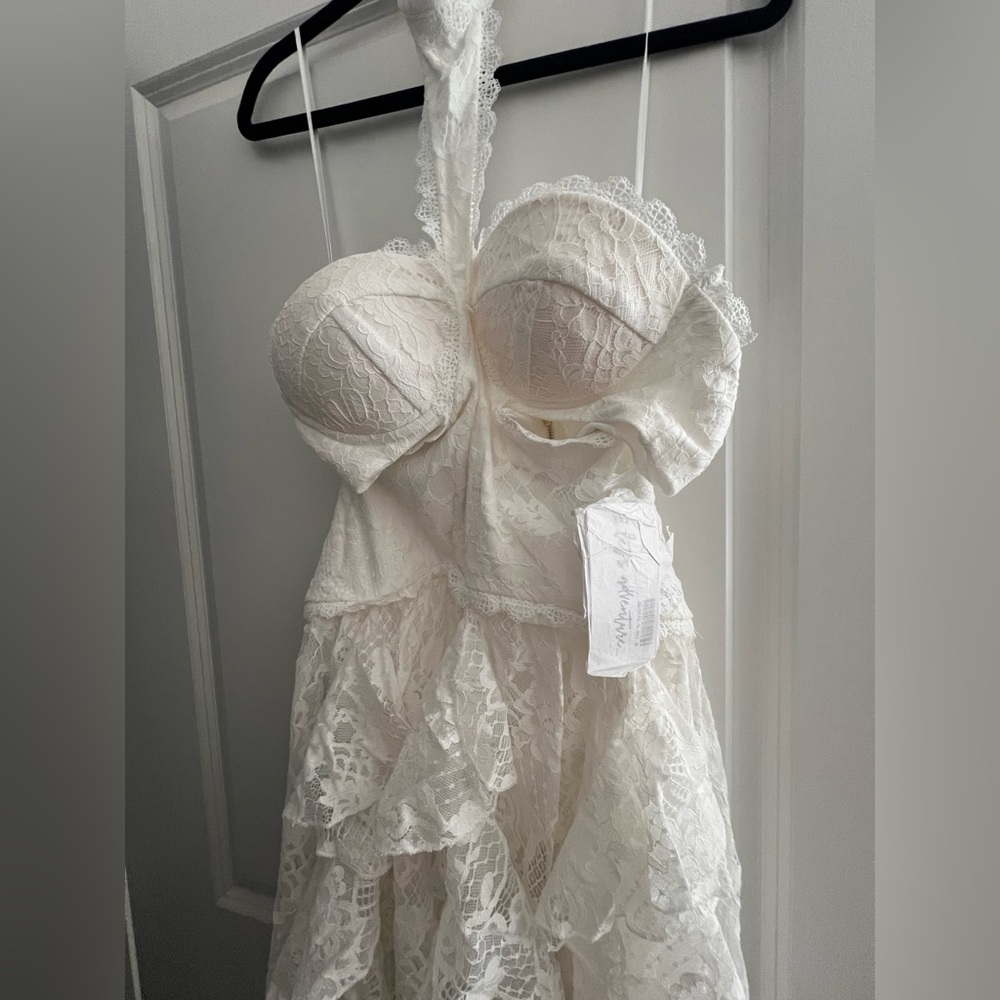 12th Tribe Princesa White Lace Drop Waist Maxi Dress - Picture 3 of 6